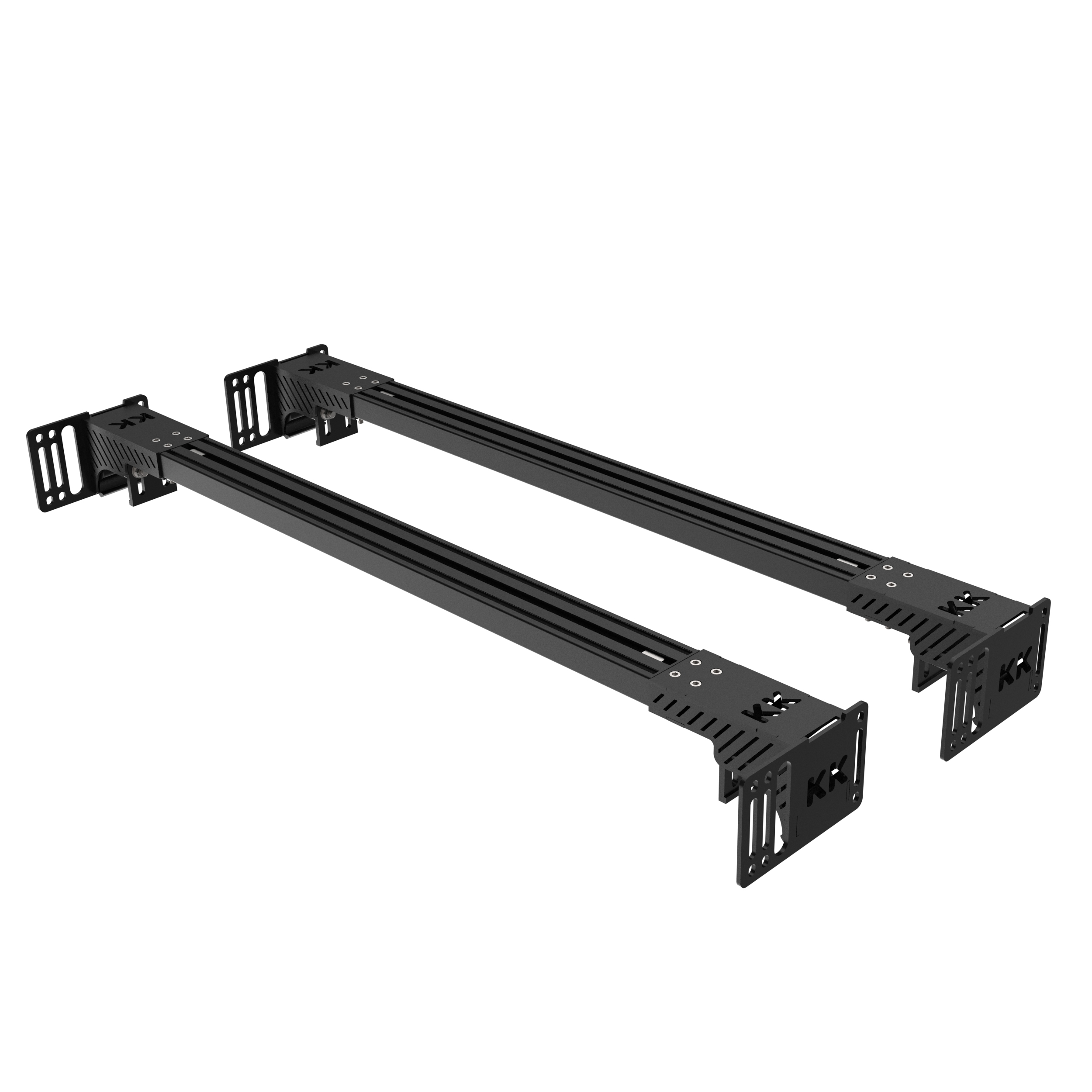 KK Adjustable Heavy Duty Aluminium Roof Rack Cross Bars (Pair - 106cm to 126cm)